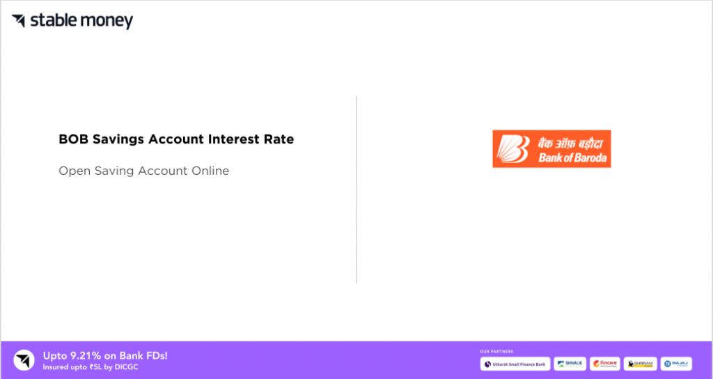 BOB Savings Account Interest Rate