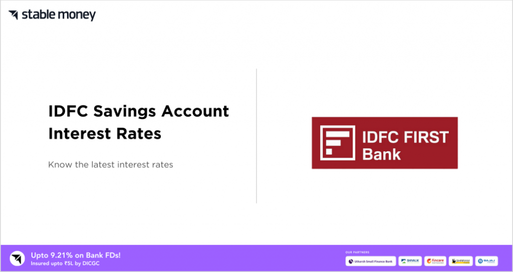 idfc savings account interest rate 2024