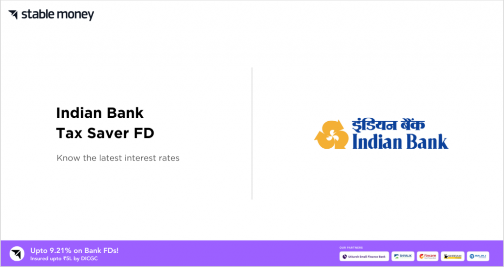 Indian Bank tax saving fd