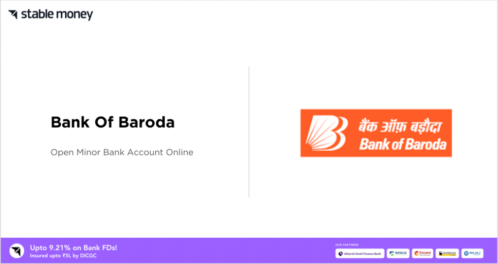 bank of baroda minor account