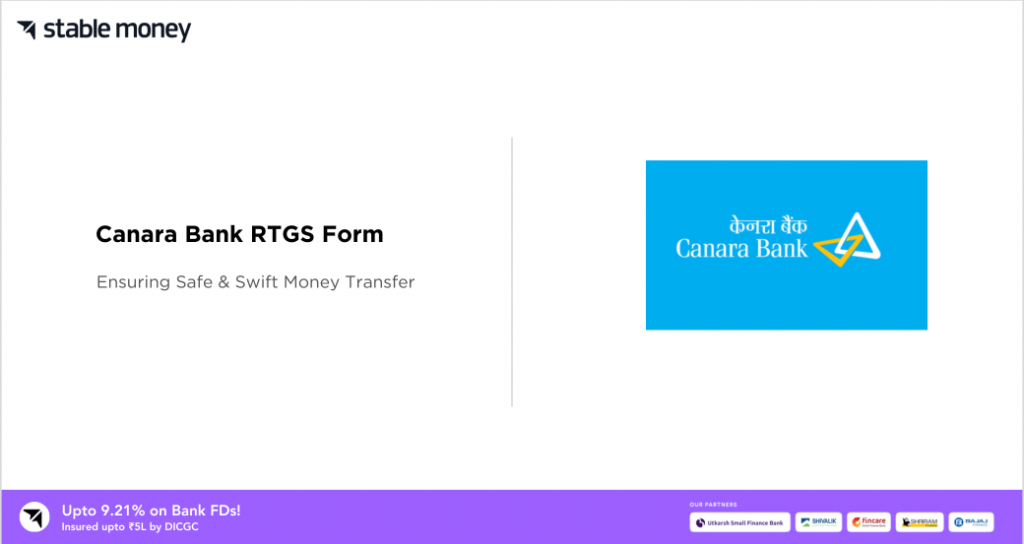 Canara Bank RTGS Form pdf