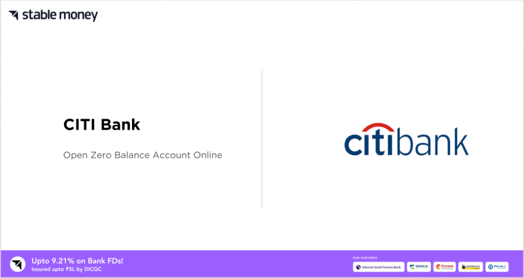 citi bank zero balance account