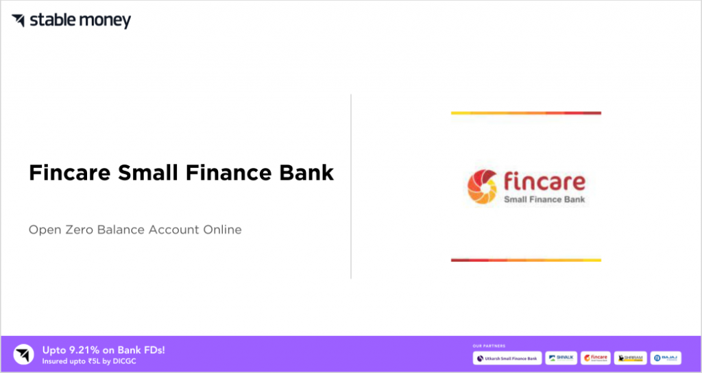 fincare zero balance account