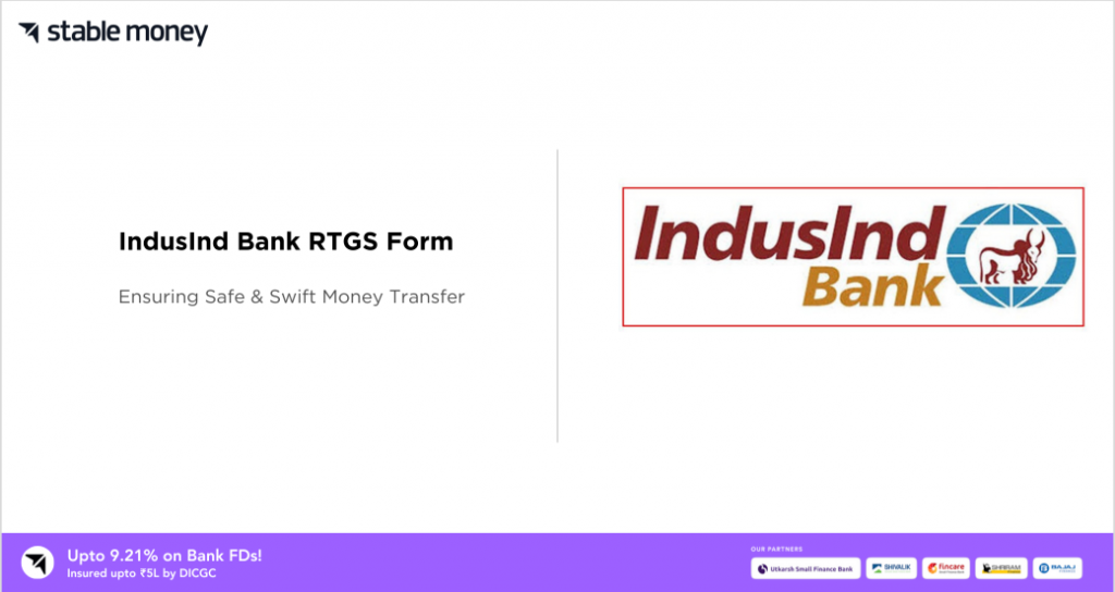 IndusInd Bank RTGS Form pdf