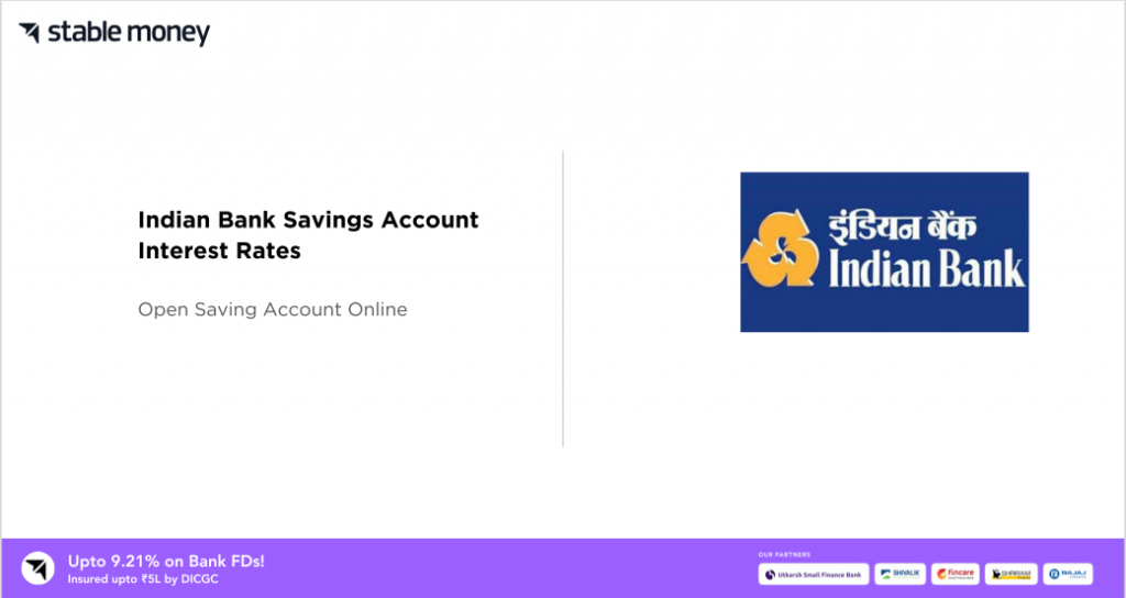 Indian Bank Savings Account Interest Rates PDF