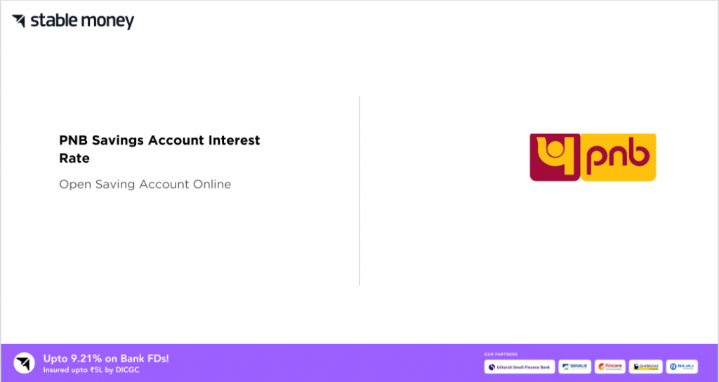 PNB Savings Account Interest Rate