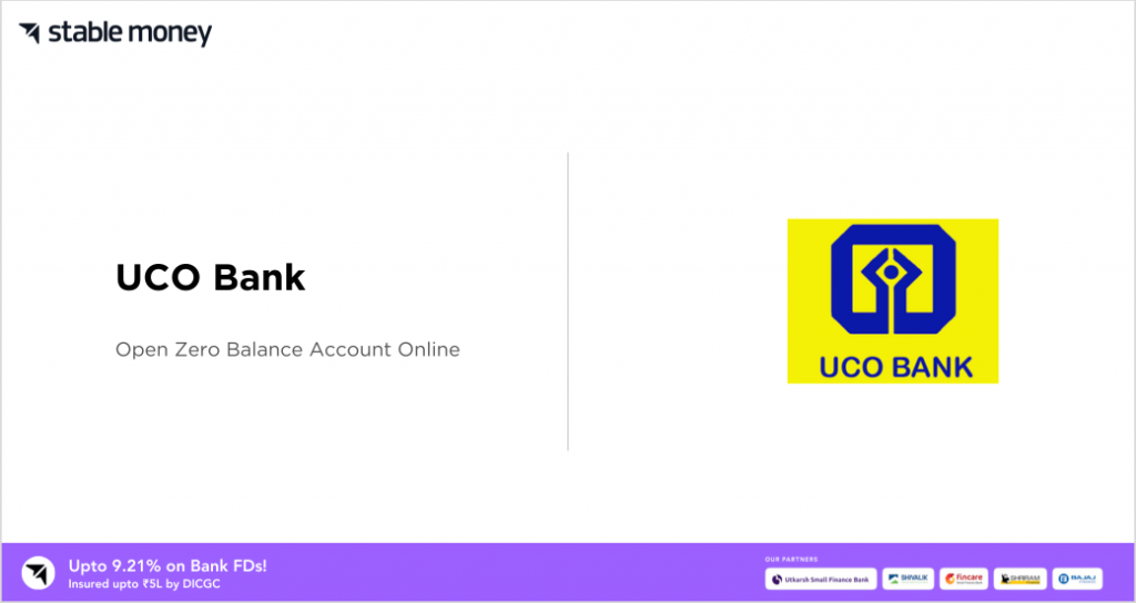 uco bank zero balance account opening online