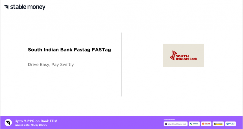 South Indian Bank Fastag