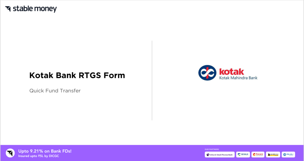 Kotak Bank RTGS Form