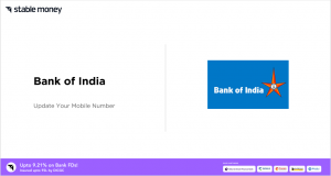 bank of india change mobile number