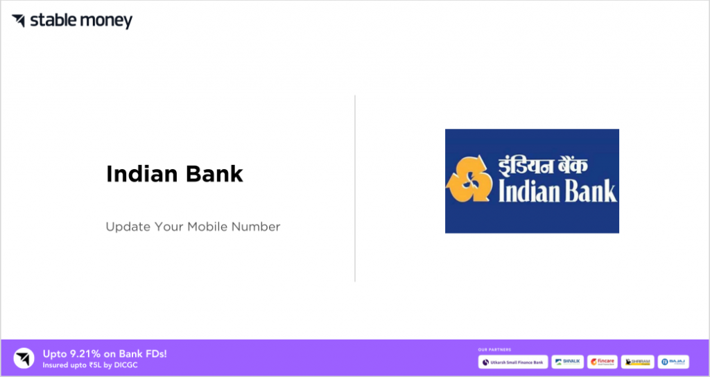 indian bank mobile number change