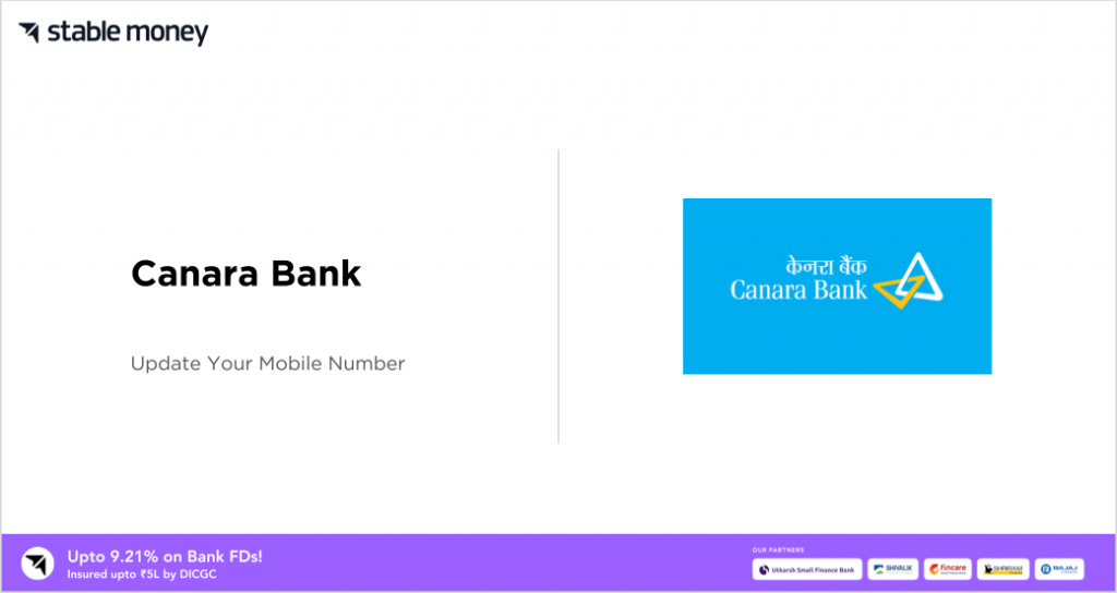 canara bank change mobile number