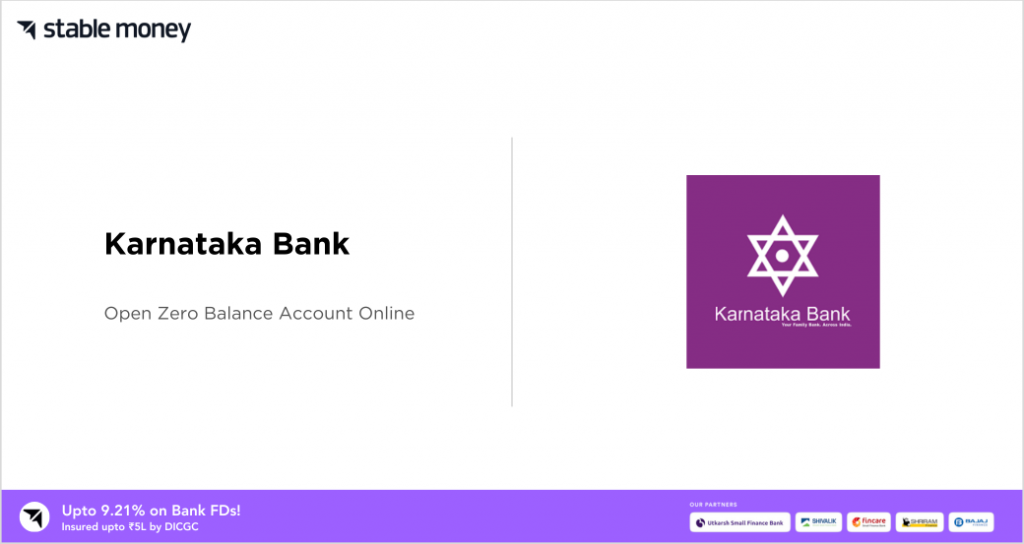 karnataka bank zero balance account opening online