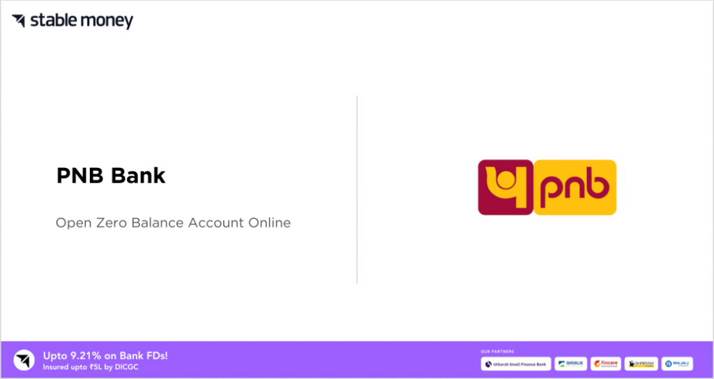 punjab national bank zero balance account opening online