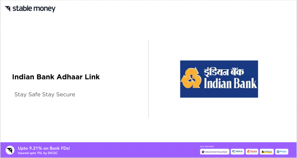 Indian Bank Aadhar Link