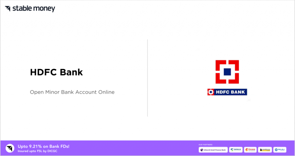 hdfc minor account