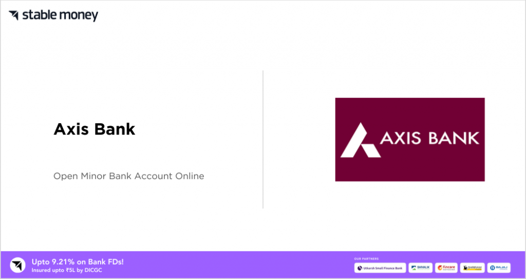 axis bank minor account