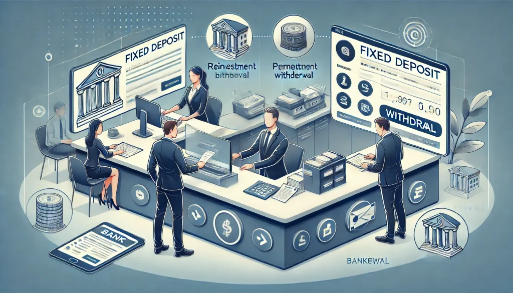 process of withdrawing a fixed deposit from a bank.