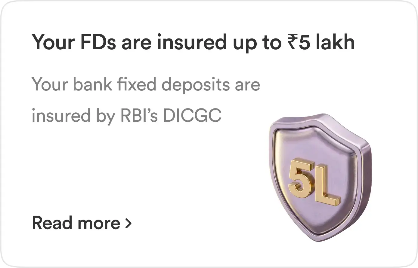 ₹5 lakh deposit insurance